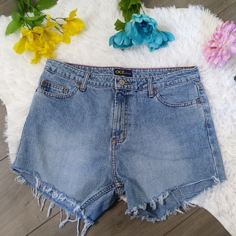 OCI Stonewash Vintage High Waist Jean Shorts
